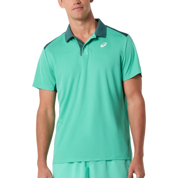 Polo Tennis Uomo ASICS Court Logo Polo Aurora Green 2041A340303