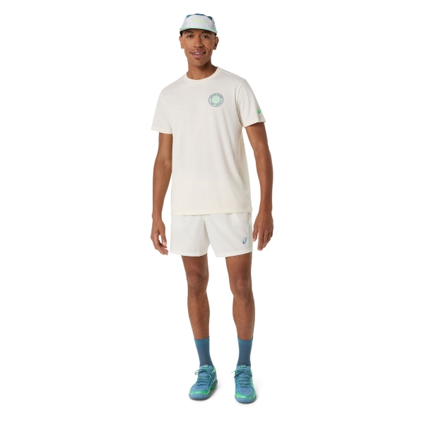 ASICS Court Pro 7in Shorts - Cream/Vital Green
