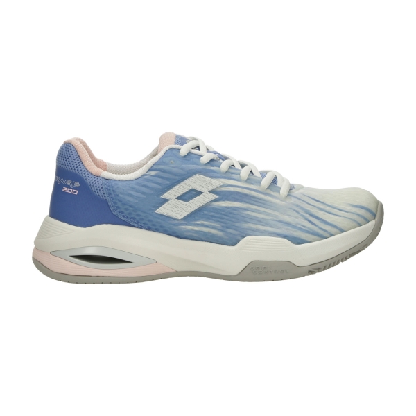 Women`s Tennis Shoes Lotto Mirage 200 II Clay  Serenity Blue/All White/Perfume Rose 222181D12