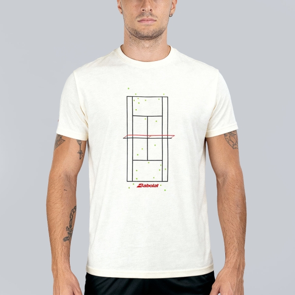 Camisetas de Tenis Hombre Babolat Exercise Message Tee Camiseta  Cannoli Cream 4MS264451100