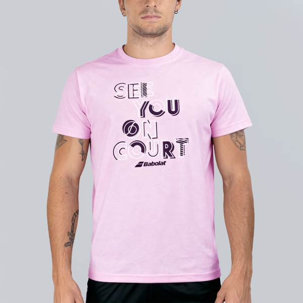 Camisetas de Tenis Hombre Babolat Exercise Message Tee Camiseta  Lilac Sachet 4MS264455076