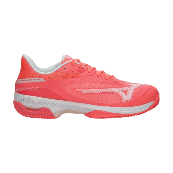 Calzado Tenis Mujer Mizuno Wave Exceed Court Clay  Striking Coral/White/Barely Pink 61GC252166