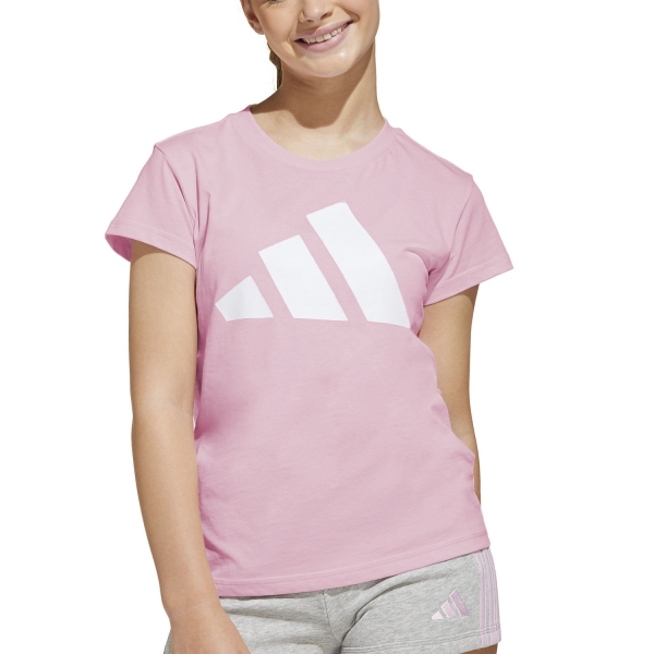 Top e Maglie Girl adidas Essentials Maglietta Bambina  Clear Pink/White JC9623