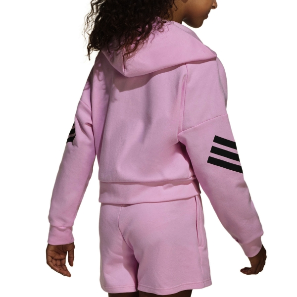 adidas Future Icons 3 Stripes Hoodie Girls - True Pink/Black