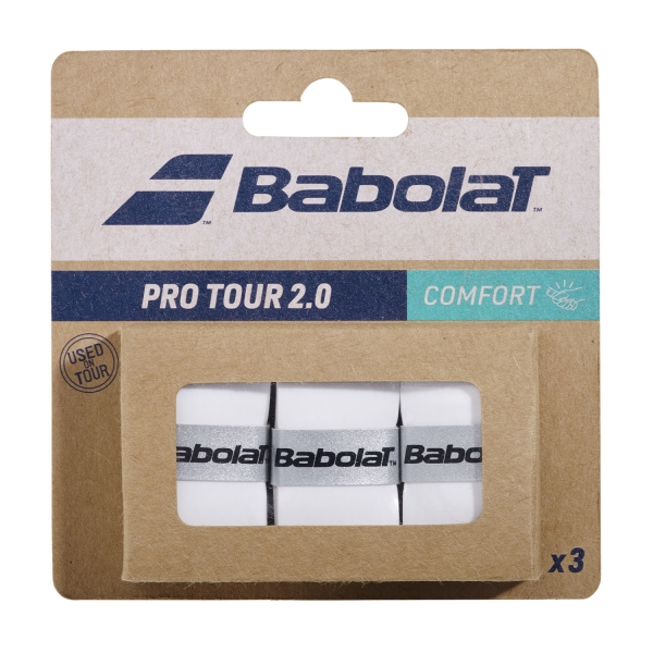 Overgrip Babolat Pro Tour 2.0 Overgrip x 3  White 653053101