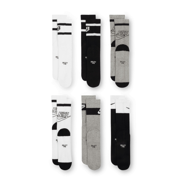 Nike Everyday Cushioned x 6 Calcetines Niños - Black/White