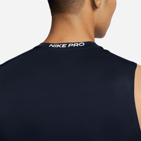 Nike Pro Dri-FIT Logo Canotta - Obsidian/White