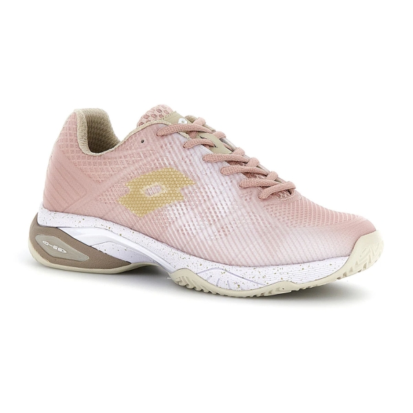 Lotto Mirage 300 III Clay - All White/Light Platino/Peach Whip