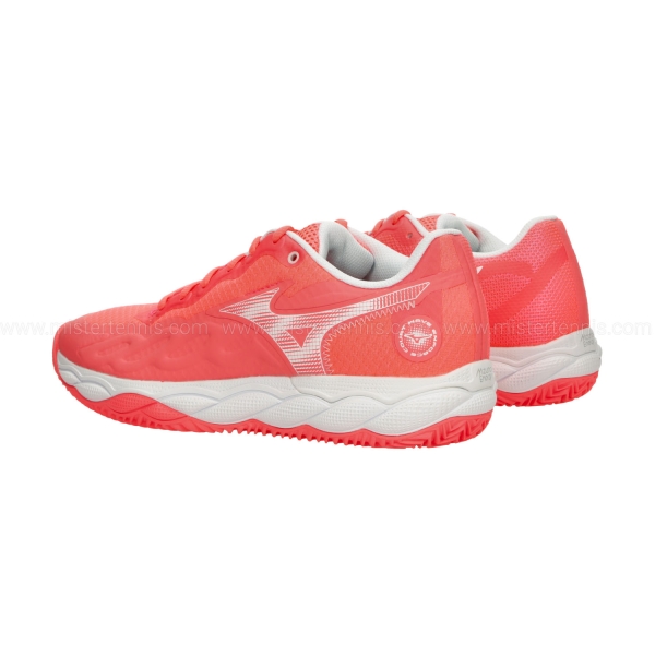 Mizuno Wave Enforce Court Clay - Striking Coral/White/Barely Pink