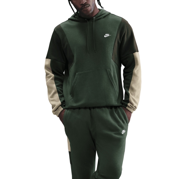 Tute Tennis Uomo Nike Club Fleece Tuta  Fir/Parachute Beige/Sequoia/White HV1165323
