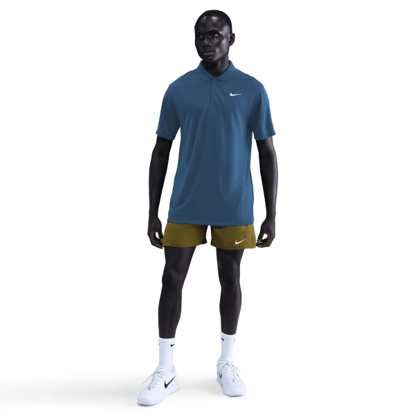 Nike Dri-FIT Solid Logo Polo - Blue Force/White