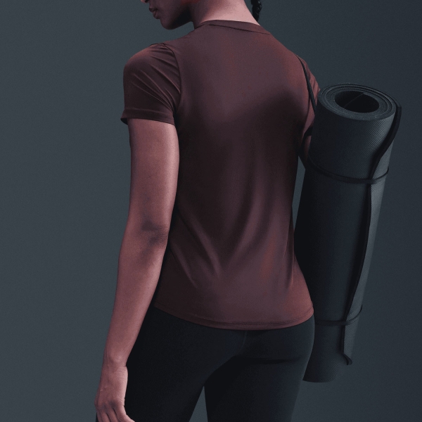 Nike One T-Shirt - Burgundy Crush/White