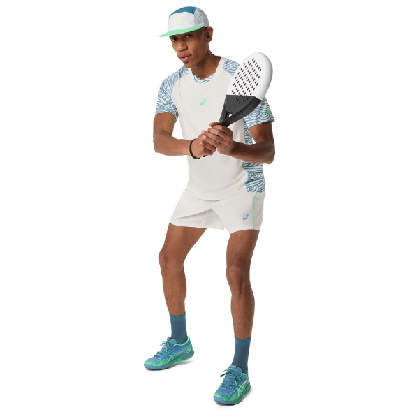 ASICS Court AOP Maglietta - Cream/Saba Blue