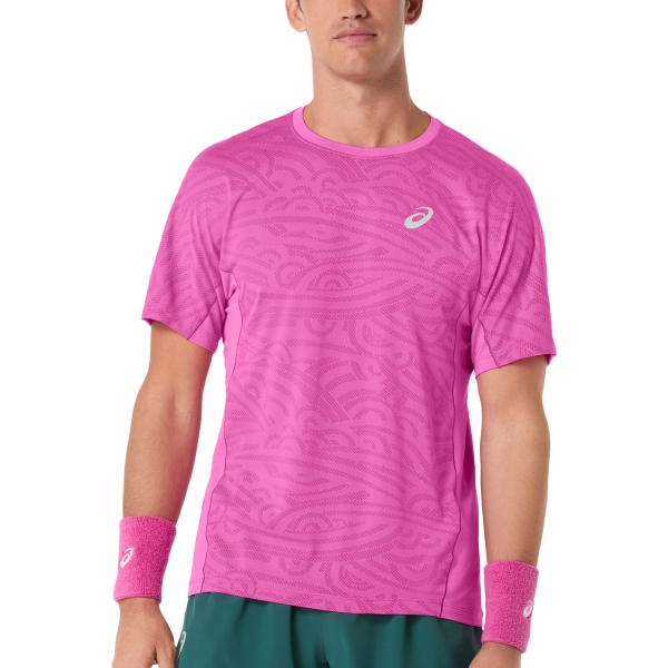 Camisetas de Tenis Hombre ASICS Match Jacquard Camiseta  Digital Sakura 2041A391700