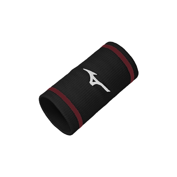 Tennis Wristbands Mizuno Logo Large Wristbands  Black/Sun Dried Tomato 32GYC150Z96