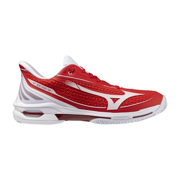 Calzado Tenis Hombre Mizuno Wave Exceed Tour 7 Clay  Fiery Red/White/Sun Dried Tomato 61GC267562