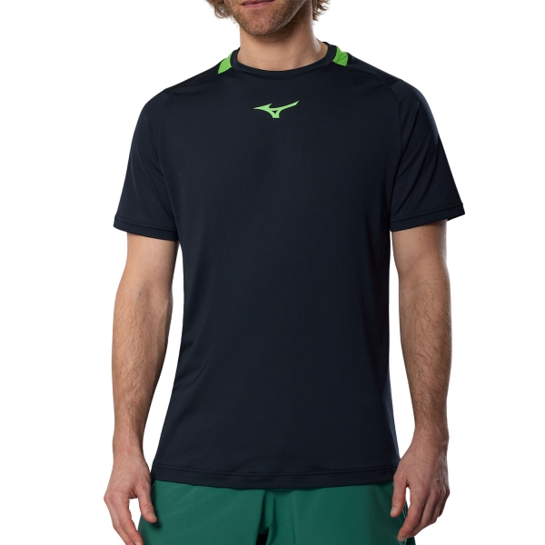 Men's Tennis Shirts Mizuno Logo TShirt  Black 62GAA00109