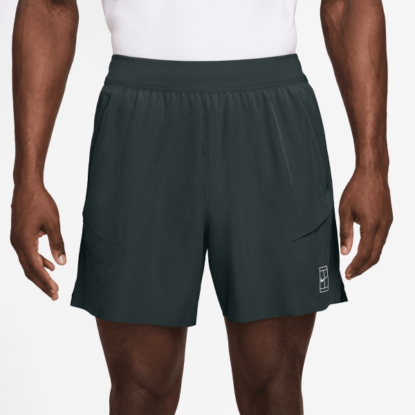 Pantalones Cortos Tenis Hombre Nike Court Advantage 6in Shorts Black Spruce/White FZ6913317