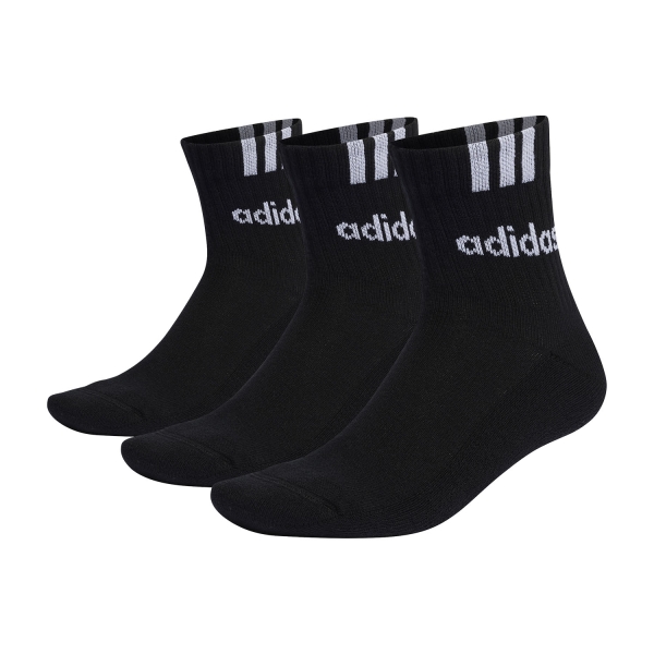 Tennis Socks adidas 3 Stripes Linear x 3 Socks  White/Black IC1294