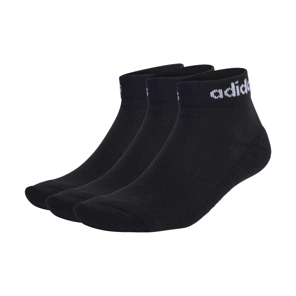Tennis Socks adidas Linear Cushioned Low x 3 Socks  Black/White IC1303