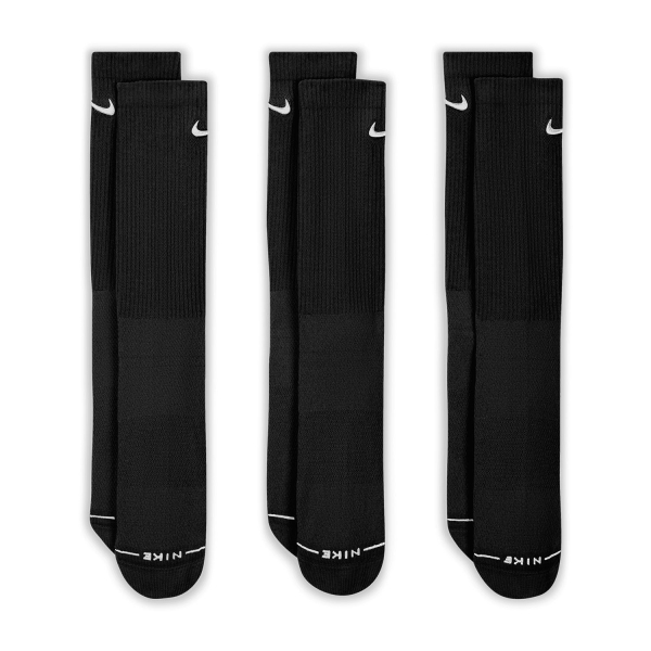 Tennis Socks Nike Everyday Elevated Crew x 3 Socks  Black IH8604902