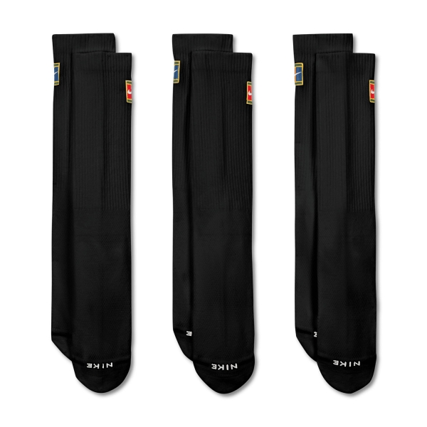 Tennis Socks Nike Court Everyday Elevated x 3 Socks  Black IH8633902