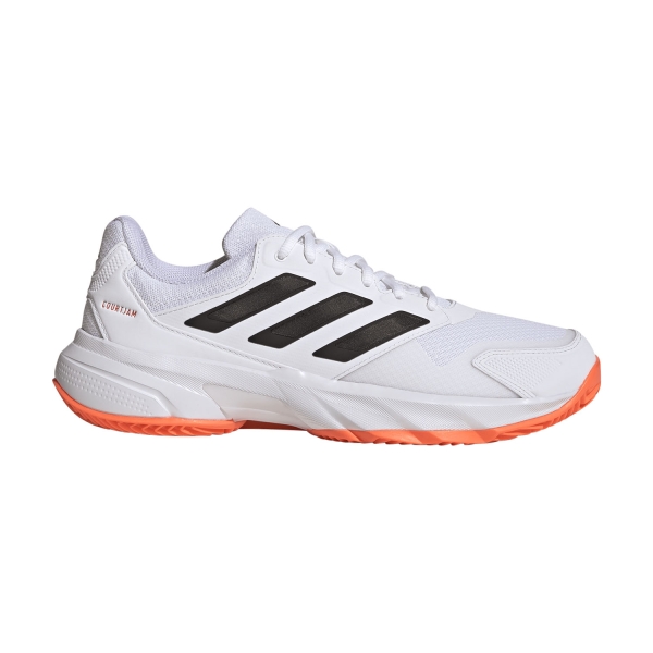 Calzado Tenis Niños adidas Courtjam Control 3 Clay  FTWR White/Core Black/Lucid Orange JR1751
