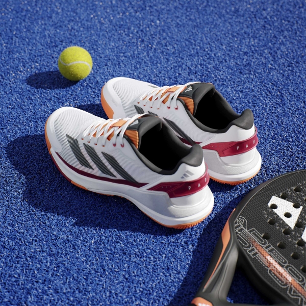 adidas Crazyquick LS Padel - Cloud White/Core Black/Lucid Orange