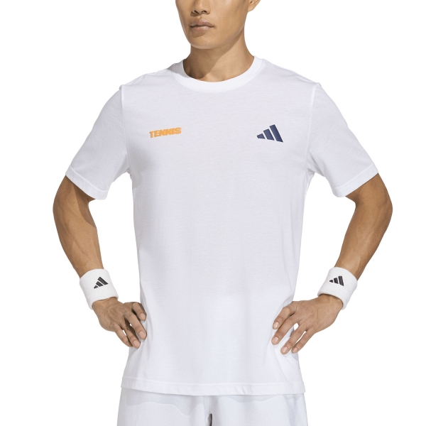 Camisetas de Tenis Hombre adidas Hot Egg Graphic Camiseta  White KB9431