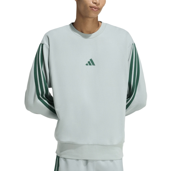 Men's Tennis Shirts and Hoodies adidas Essentials 3 Stripes Sweatshirt  Wonder Sage/Collegiate Green KD4874