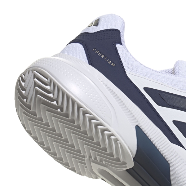 adidas Courtjam Control 3 Clay - FTWR WHITE/Dark Blue/Cyver Metallic
