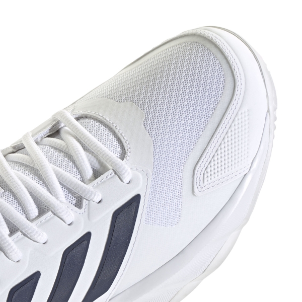 adidas Courtjam Control 3 Clay - FTWR WHITE/Dark Blue/Cyver Metallic