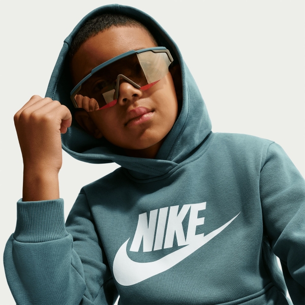 Nike Club Pro Felpa Bambini - Mineral Slate/White