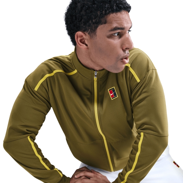 Nike Court Heritage Jacket - Olive Flak/Saffron Quartz