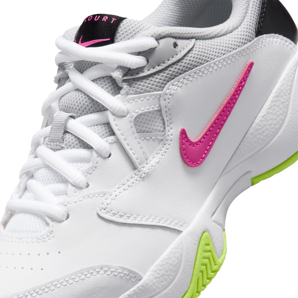 Nike Court Lite 2 Junior - White/Laser Fuchsia/Hot Lime/Grey Fog