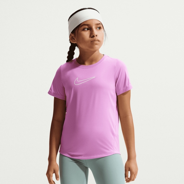 Top and Shirts Girl Nike DriFIT One TShirt Girl  Light Magenta/White FZ5600503