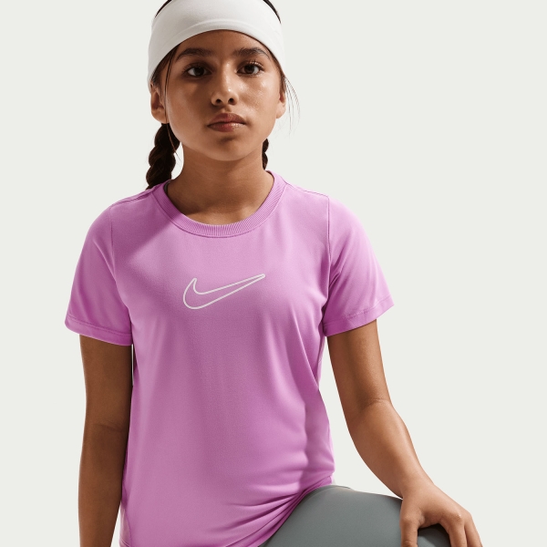 Nike Dri-FIT One T-Shirt Girl - Light Magenta/White