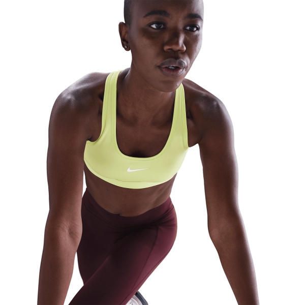 Nike Swoosh Dri-FIT Sports Bra - Light Lemon Twist/White
