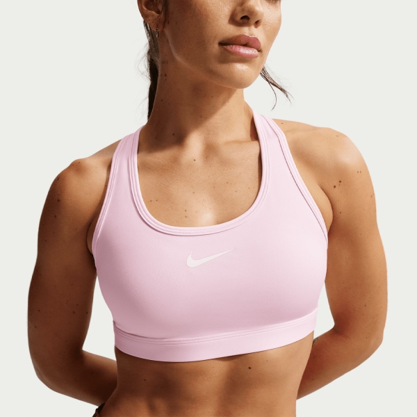 Sujetador y Ropa Interior Mujer Nike Swoosh DriFIT Sujetador Deportivo  Pink Foam/White DX6821663
