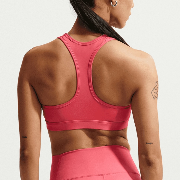 Nike Swoosh Dri-FIT Sports Bra - Sea Coral/White