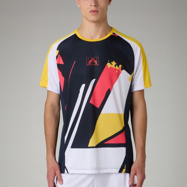 Maglietta Tennis Uomo Australian Re Lines Ace Maglietta  Eclipse Blue PAUTS0025194