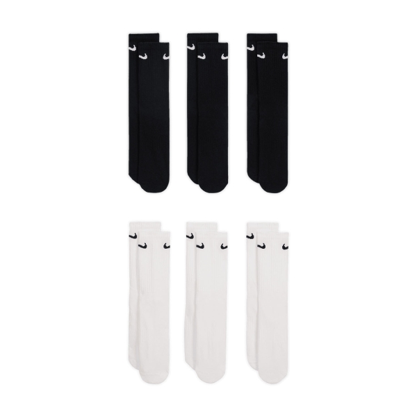 Calcetines de Tenis Nike Everyday Cushion Crew x 6 Calcetines  Black/White SX7666900