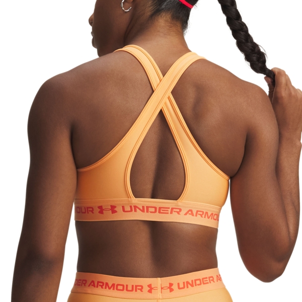 Under Armour Crossback Mid Reggiseno Sportivo - Orange Bloc/Venom Red