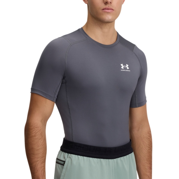 Tennis Men's Underwear Under Armour HeatGear Compression TShirt  Castlerock/White 13615180025