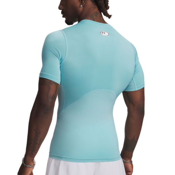 Under Armour HeatGear Compression Maglietta - Blue Haze/White