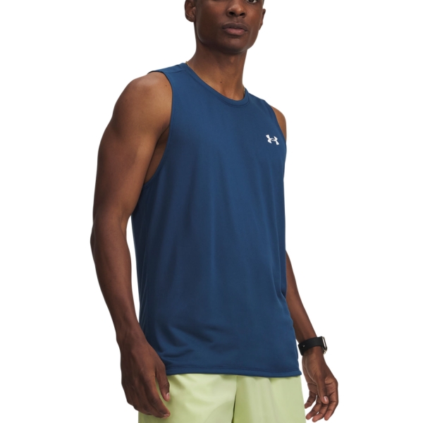 Maglietta Tennis Uomo Under Armour Tech Canotta  Wham Blue/White 13827950498