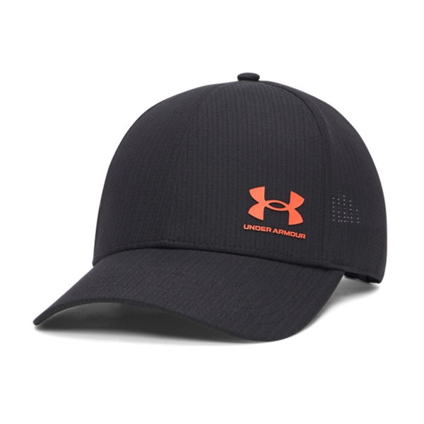 Tennis Hats and Visors Under Armour ArmourVent Cap  Black/Venom Red 13834400003