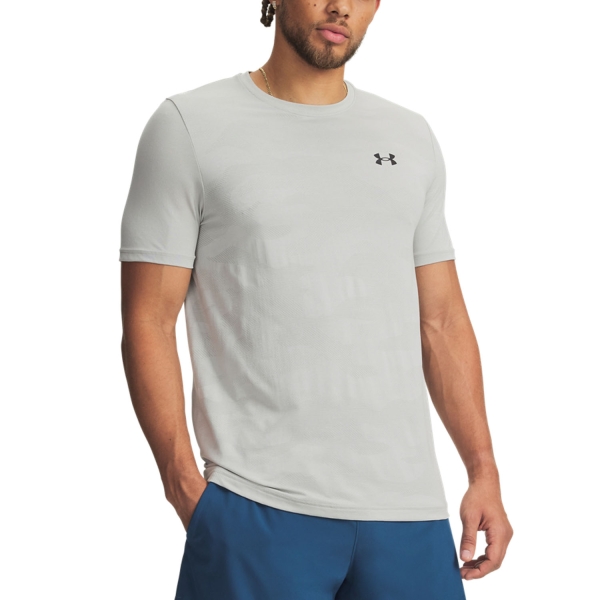 Maglietta Tennis Uomo Under Armour Vanish Elite Camo Maglietta  Titanium/Ultimate Black 60105890069