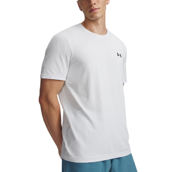 Maglietta Tennis Uomo Under Armour Vanish Elite Maglietta  White/Black 60105910100