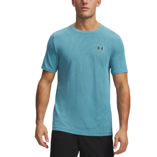 Camisetas de Tenis Hombre Under Armour Vanish Seamless Camiseta  Blue Haze/Black 60106030425
